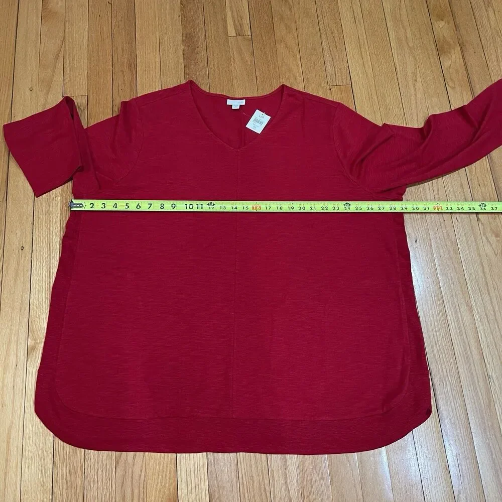 J Jill Casual V Neck Blouse Top Womens Plus Size 4X Cotton Blend NEW WITH TAGS - Picture 3 of 12
